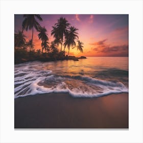 Sunset On The Beach Canvas Print