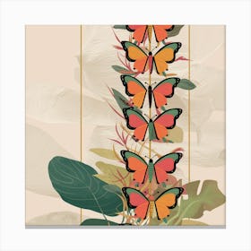 Butterflies On A Tree Canvas Print