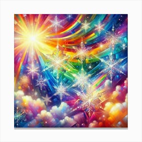 Rainbows And Snowflakes 1 Canvas Print