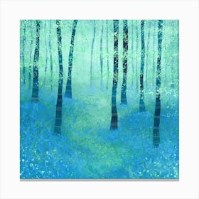 Bluebells Woodland Forest Landscape Canvas Print