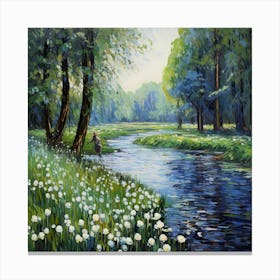 Soft Sculpted Gardens: Monet's Dreamy Bluescape Canvas Print