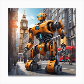 Robot In London 26 Canvas Print