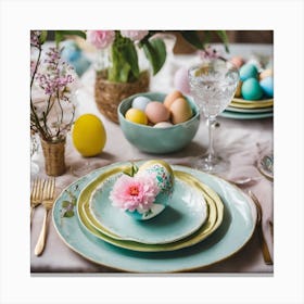 Easter Table Setting 3 Canvas Print