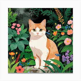 Cat In The Garden Canvas Print