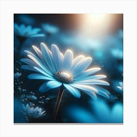 Blue Daisies Wallpaper Canvas Print