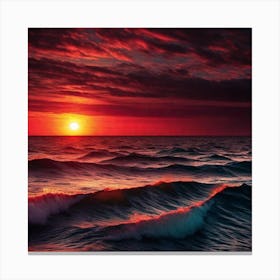 Sunset Over The Ocean 67 Canvas Print