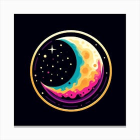 Moon And Stars Canvas Print