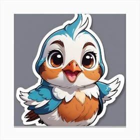 Bird Sticker Canvas Print