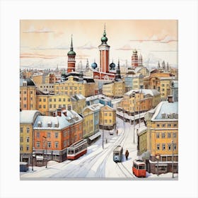 Poland In Winter Canvas Print