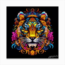 Tiger Face - Psychedelic Tiger Canvas Print