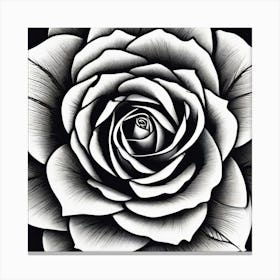 Black And White Rose 2 Canvas Print