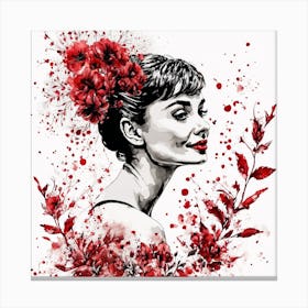 Audrey Hepburn Portrait Painting (11) Canvas Print