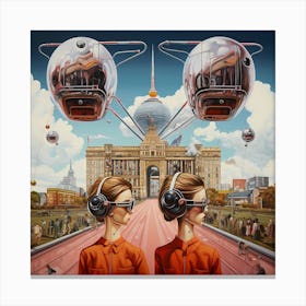 Tow sisters in Berlin Canvas Print