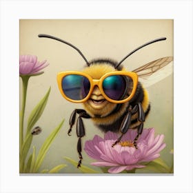 Bee In Sunglasses Canvas Print