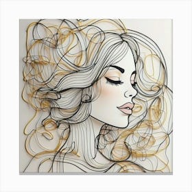 Line art Of A Woman 5 Canvas Print