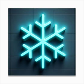 Snowflake Neon Sign Canvas Print