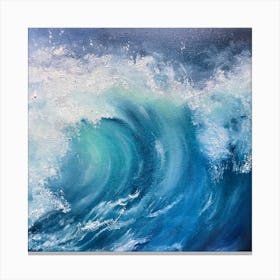Crushing Wave Square Canvas Print