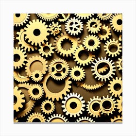 Gold Gears Background 2 Canvas Print