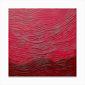 Red Wavy Lines Canvas Print