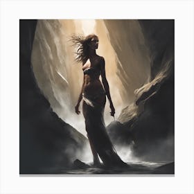 Woman In A Cave Canvas Print
