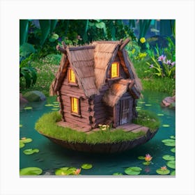 Fairy House On A Pond Canvas Print