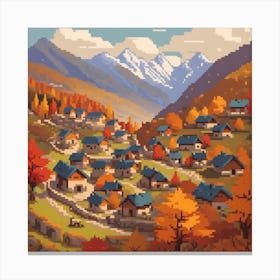 Village In Autumn 2 Canvas Print