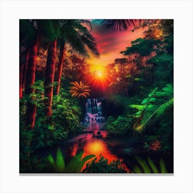 Sunset In The Jungle 2 Canvas Print