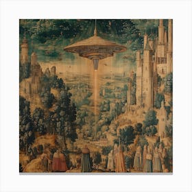 Alien Invasion Ancient Tapestry 4 Canvas Print