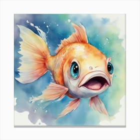 Goldfish Watercolor Painting Canvas Print