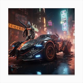 Igiracer Painting 3d Batman Next To Batmobile In Apocalyptic Ne F91c5183 F913 493d 8778 B51a025ff149 Canvas Print