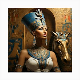 Default The Artistic Image Contains Queen Nefertiti Sitting On 1 1 Canvas Print