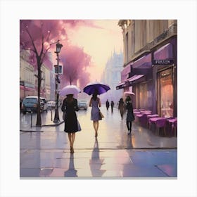 Paris In The Rain 4 Canvas Print