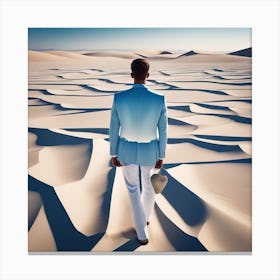 Man Walking In The Desert 3 Canvas Print