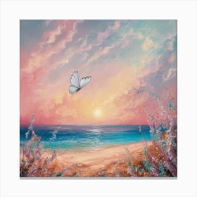 Butterfly At Sunset Canvas Print