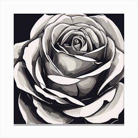 Black And White Rose 1 Canvas Print