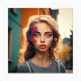Digital Art Girl Portrait Canvas Print