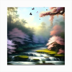 Japanese Waterfall Canvas Print