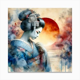 Japan Traditional Geisha Illustration By Ad 4 Canvas Print