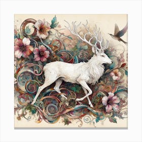 A white stag Canvas Print