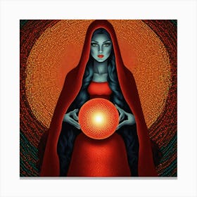 Red Hooded Woman Canvas Print