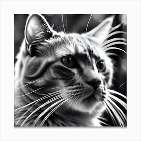 Black And White Cat 12 Canvas Print