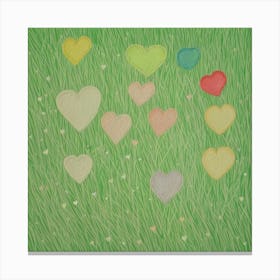 Hearts In The Grass Canvas Print