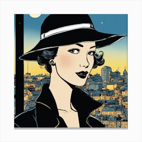 Woman In A Hat 1 Canvas Print