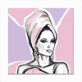 Fashion, Pink & Purple drawing Canvas Print