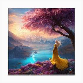 Girl In A Yellow Dress Canvas Print