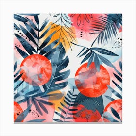 Watercolor Tropical Pattern Canvas Print