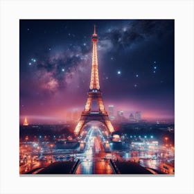  evening eiffel tower Canvas Print