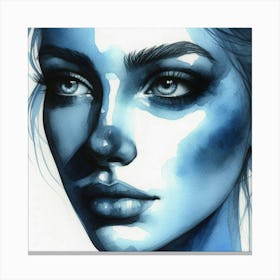 Blue Watercolor Painting 5 Canvas Print