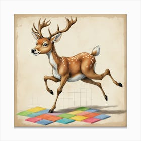 Deer Jumping Puzzle 1 Canvas Print