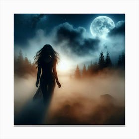 Ethereal Woman In The Forest Canvas Print